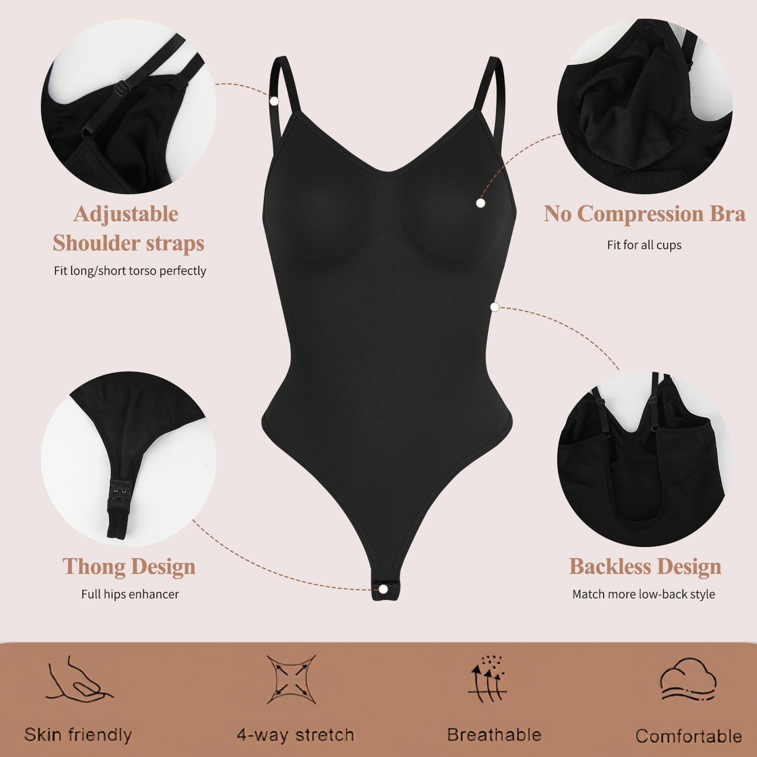 Abs-boosting large-size bandeau shaping bra