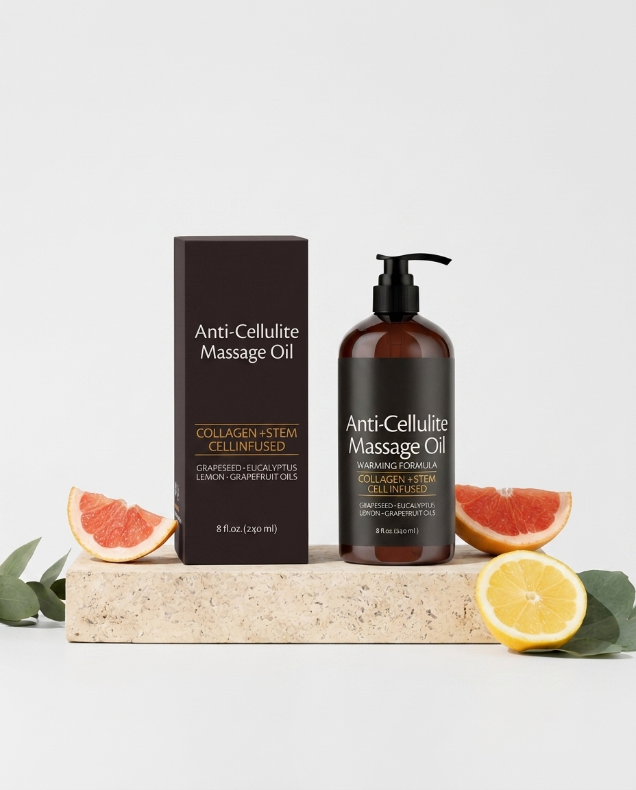 Warming Anti-Cellulite Body Massage Oil - Front