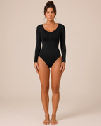 COANDMI Sculpt Long Sleeve Bodysuit - Front